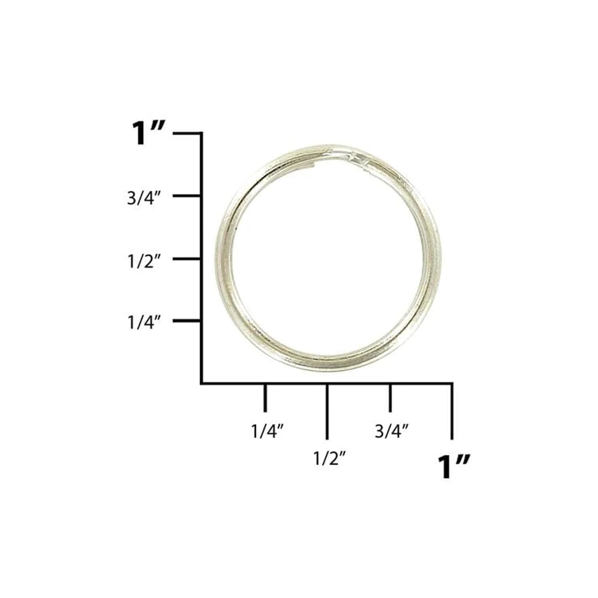 3/4" Nickel, Split Key Ring, Steel