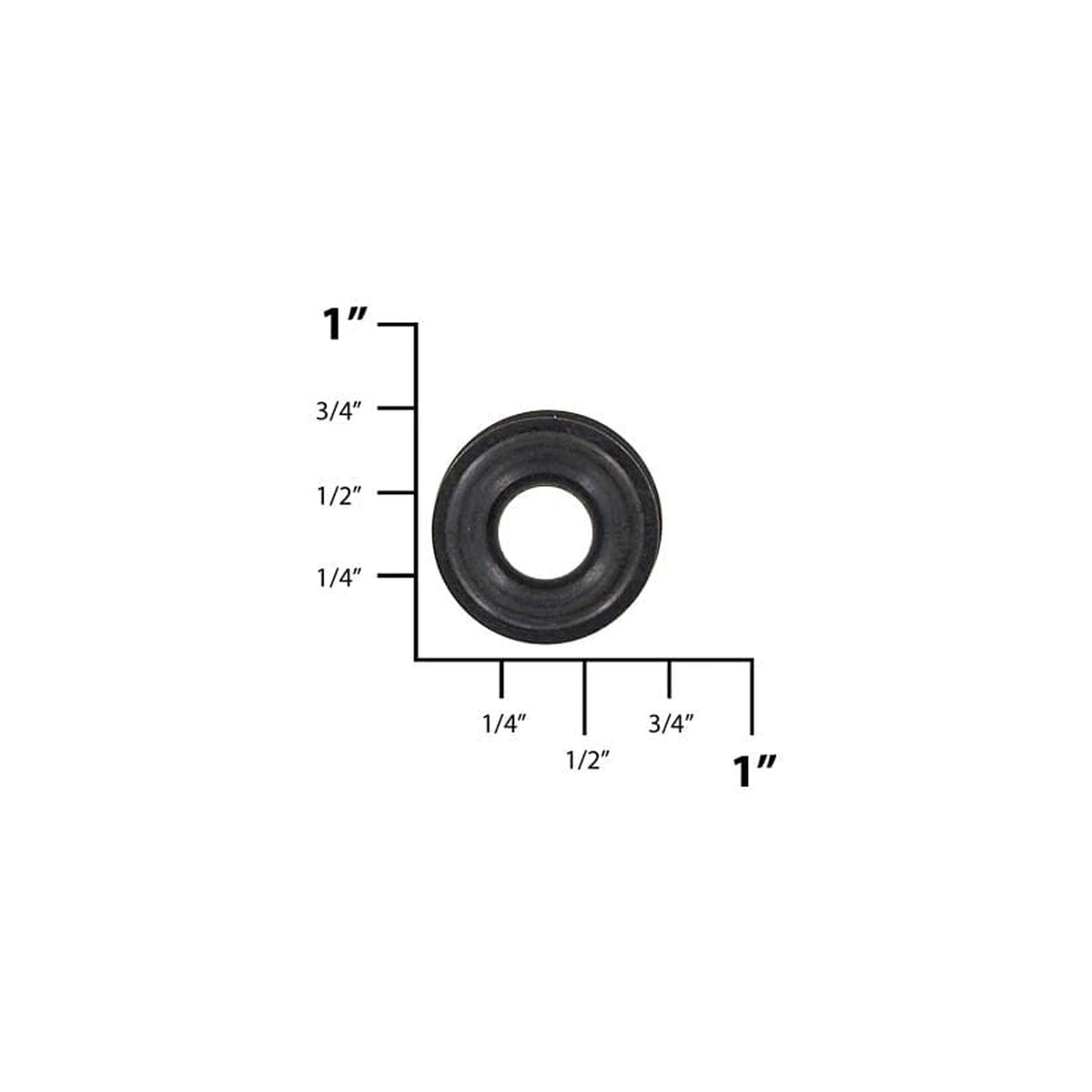 #1 Grommet With Washer Solid Brass Black - 12pk