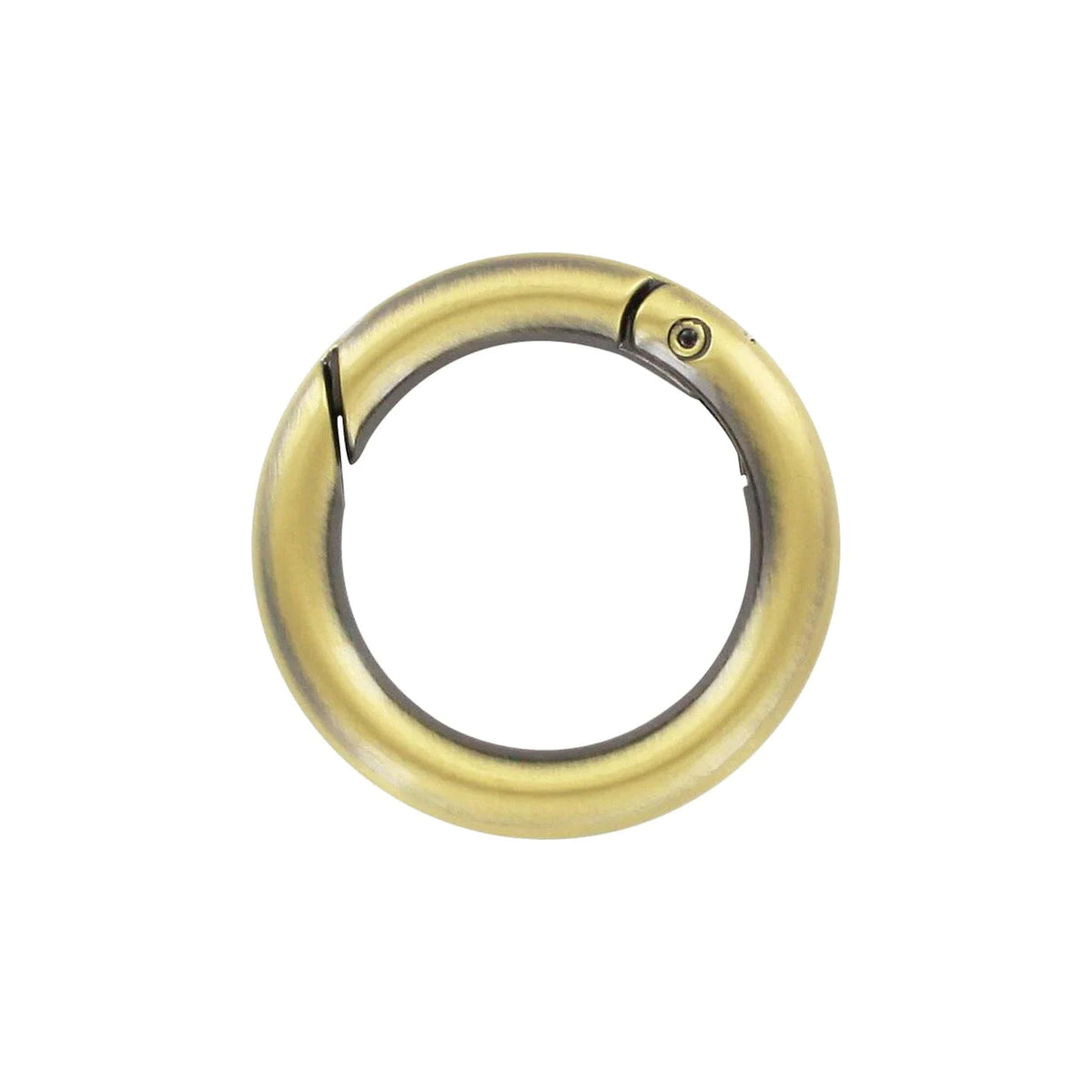 1" Antique Brass, Spring Gate Round Ring, Zinc Alloy