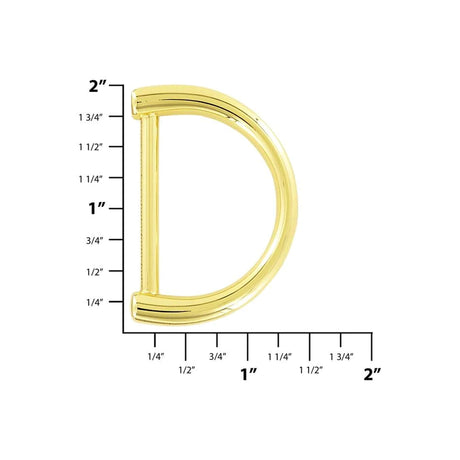 1 1/2" Shiny Gold, D-Ring Handle Loop, Zinc Alloy