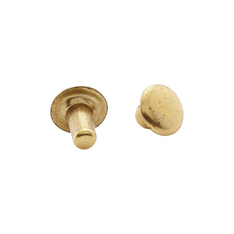 7mm Brass, Single Cap Jiffy Rivets, Solid Brass-100ct