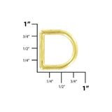 5/8" Shiny Brass, Cast D-Ring, Zinc Alloy