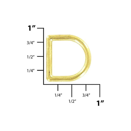 5/8" Shiny Brass, Cast D-Ring, Zinc Alloy