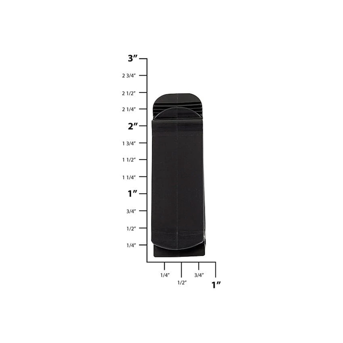2 1/4" Black, Clip, Plastic