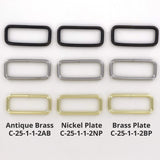 Ohio Travel Bag 1 1/2" Antique Brass Plate, Split Rectangular Ring, Steel, #C-25-1-1-2AB C-25-1-1-2AB