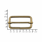 Ohio Travel Bag 1 1/2" Antique Brass, Split Strap Slide, Steel, #C-1662-ANTB C-1662-ANTB