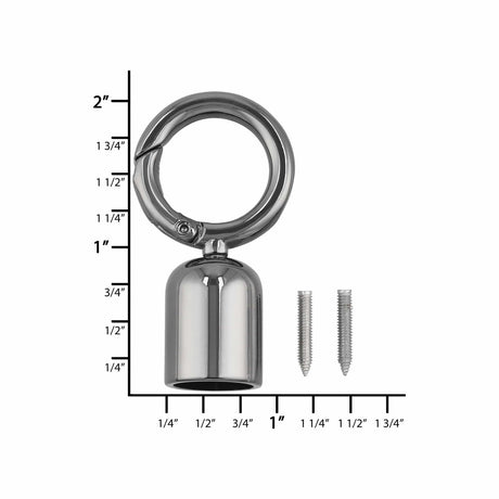 Ohio Travel Bag 1/2" Gunmetal, Tassel Cover with Spring Gate, Zinc Alloy, #P-2969-GUNM P-2969-GUNM
