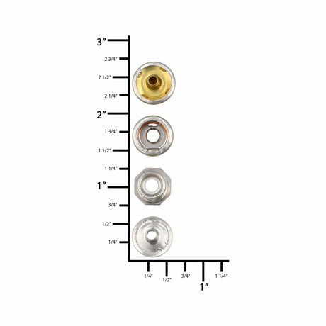 Ohio Travel Bag 1/2" Nickel, Pull-The-DOT Snap Set (Pack of 10 Sets Complete), Solid Brass, #WF-050-SBN WF-050-SBN