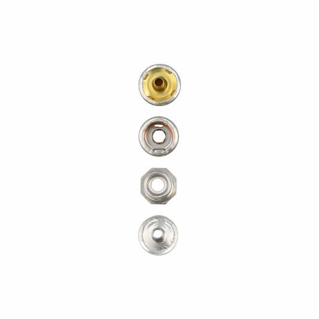 Ohio Travel Bag 1/2" Nickel, Pull-The-DOT Snap Set (Pack of 10 Sets Complete), Solid Brass, #WF-050-SBN WF-050-SBN