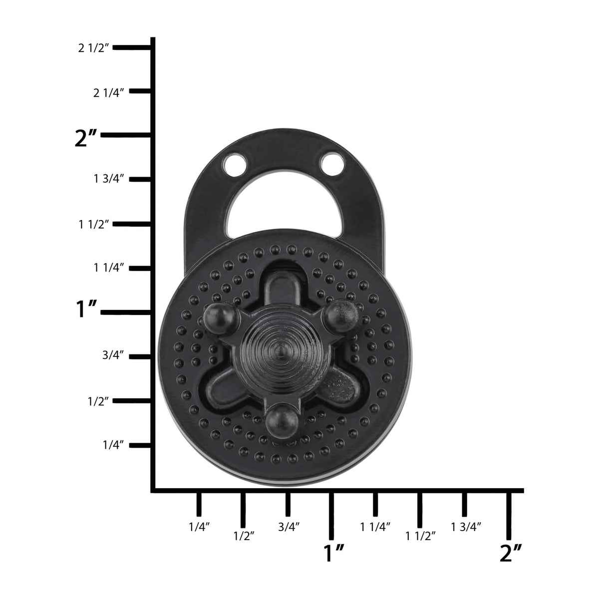Ohio Travel Bag 1 3/8" Black, Turn Lock , Zinc Alloy, #P-2410-BLK P-2410-BLK