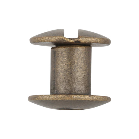 Ohio Travel Bag 1/4" Antique Brass, Open Hole Chicago Screw, Solid Brass, #L-156OH-1-4-ANTB L-156OH-1-4-ANTB
