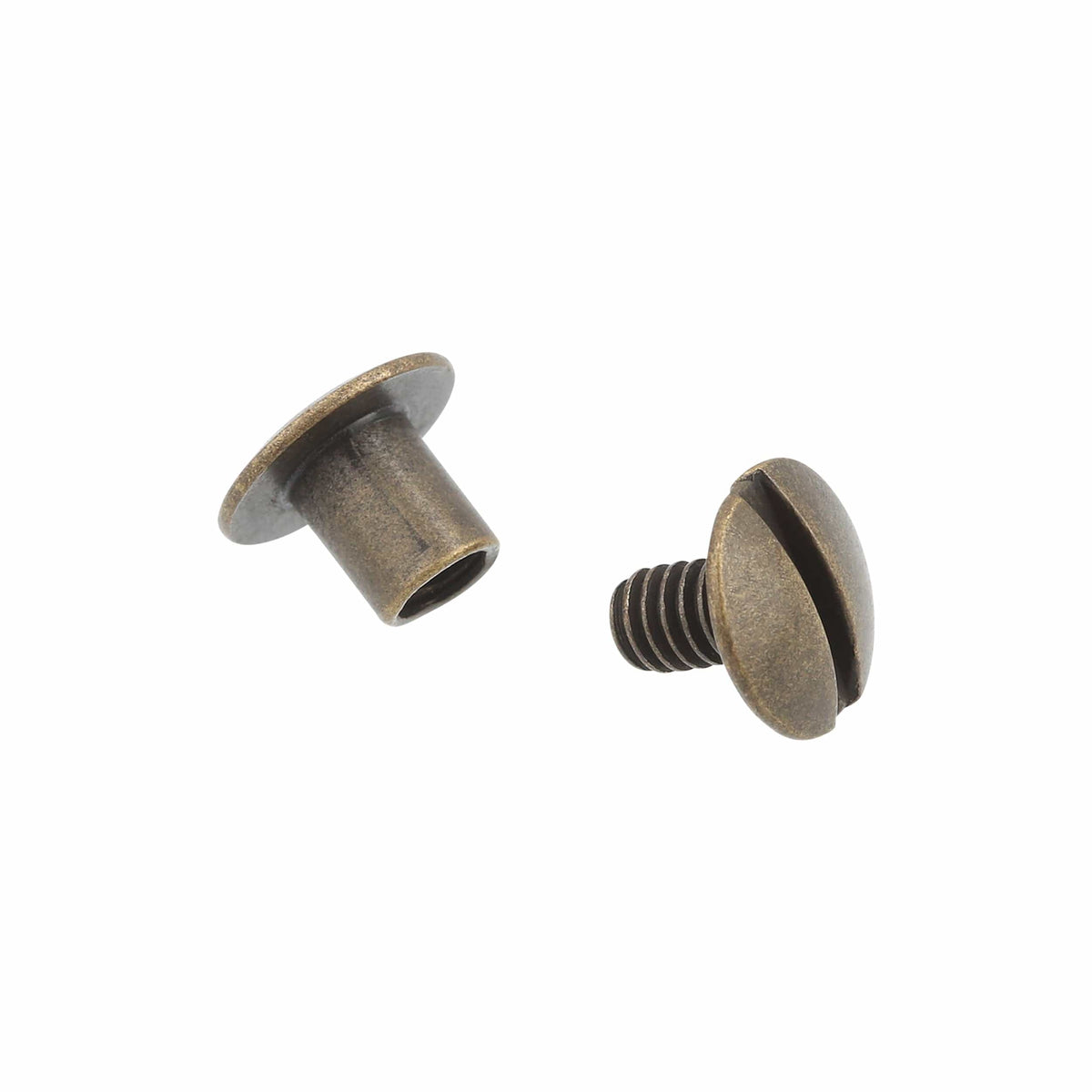 Ohio Travel Bag 1/4" Antique Brass, Open Hole Chicago Screw, Solid Brass, #L-156OH-1-4-ANTB L-156OH-1-4-ANTB