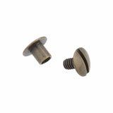 Ohio Travel Bag 1/4" Antique Brass, Open Hole Chicago Screw, Solid Brass, #L-156OH-1-4-ANTB L-156OH-1-4-ANTB