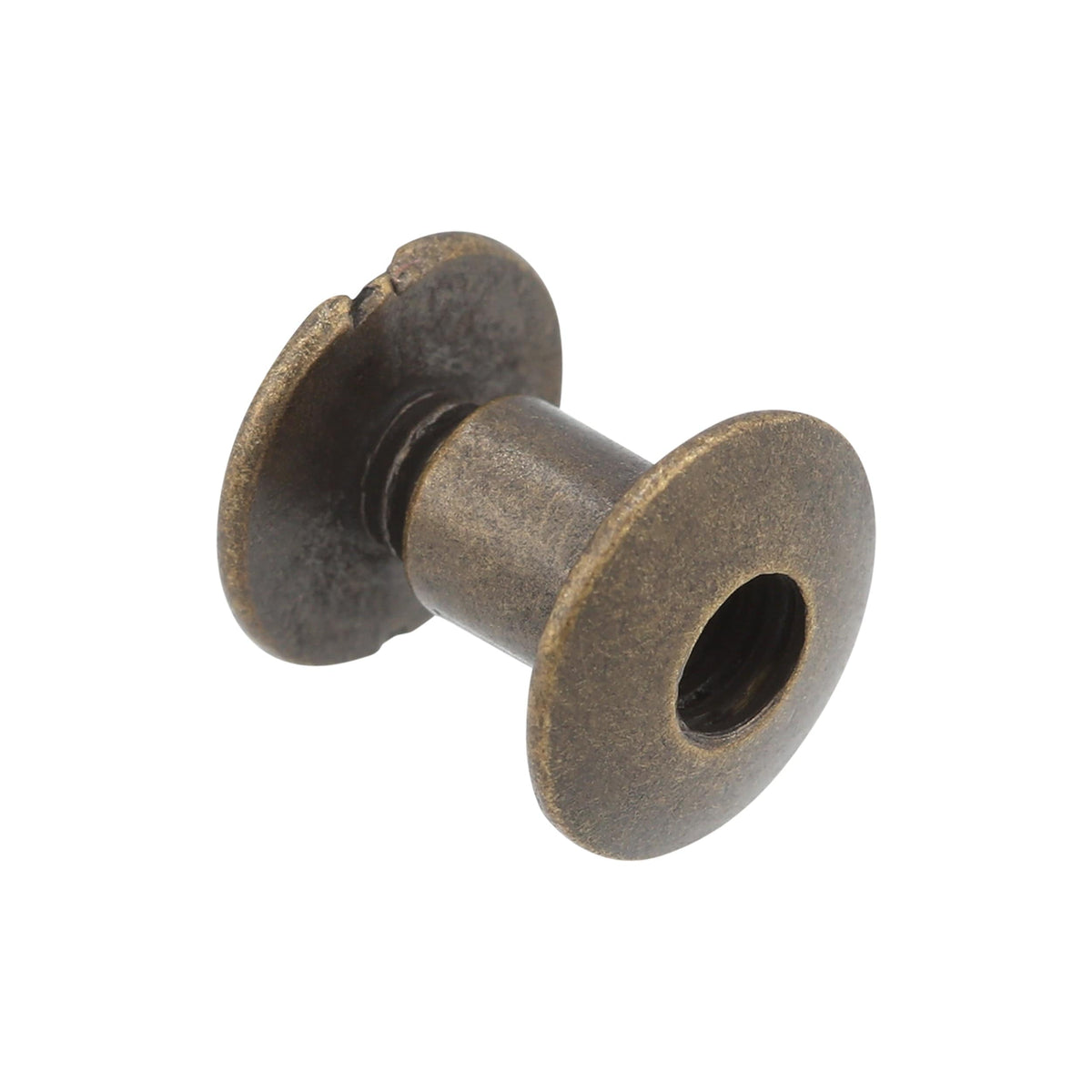 Ohio Travel Bag 1/4" Antique Brass, Open Hole Chicago Screw, Solid Brass, #L-156OH-1-4-ANTB L-156OH-1-4-ANTB