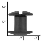 Ohio Travel Bag 1/4" Black, Open Hole Chicago Screw, Solid Brass, #L-156OH-1-4-BLK L-156OH-1-4-BLK