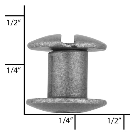 Ohio Travel Bag 1/4" Nickel, Open Hole Chicago Screw, Solid Brass, #L-156OH-1-4-NIC L-156OH-1-4-NIC