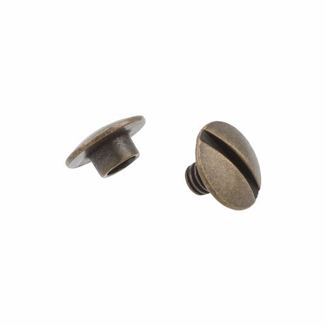 Ohio Travel Bag 1/8" Antique Brass, Open Hole Chicago Screw, Solid Brass, #L-156OH-1-8-ANTB L-156OH-1-8-ANTB