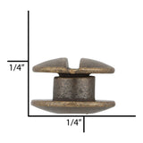 Ohio Travel Bag 1/8" Antique Brass, Open Hole Chicago Screw, Solid Brass, #L-156OH-1-8-ANTB L-156OH-1-8-ANTB
