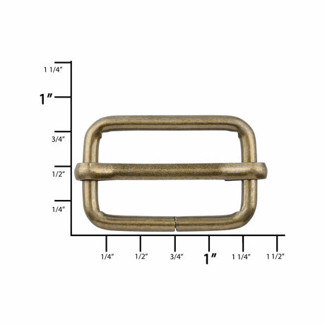 Ohio Travel Bag 1" Antique Brass, Strap Slider, Steel, #C-1112-ANTB C-1112-ANTB