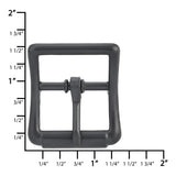 Ohio Travel Bag 1" Black, Immitation Roller Center Bar Buckle, Zinc Alloy, #C-54-1-BLK C-54-1-BLK