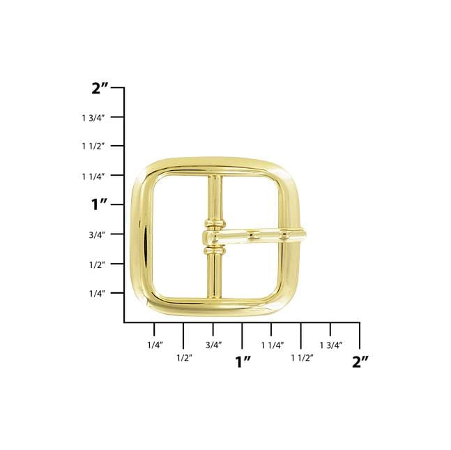 Ohio Travel Bag 1" Gold, Center Bar Buckle, Solid Brass, #C-1517-GOLD C-1517-GOLD