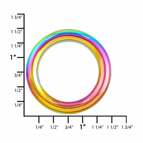 Ohio Travel Bag 1" Iridescent Rainbow, Solid O-Ring, Zinc Alloy, #D-422-25-IR D-422-25-IR