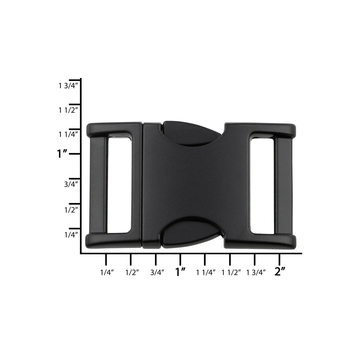 Ohio Travel Bag 1" Matte Black, Side Squeeze Buckle, Zinc Alloy, #C-250-1-BLK C-250-1-BLK