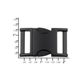 Ohio Travel Bag 1" Matte Black, Side Squeeze Buckle, Zinc Alloy, #C-250-1-BLK C-250-1-BLK