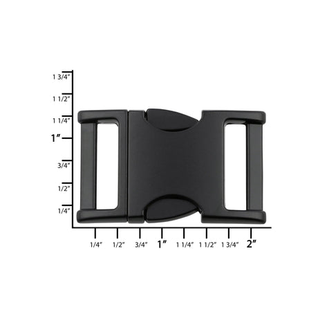 Ohio Travel Bag 1" Matte Black, Side Squeeze Buckle, Zinc Alloy, #C-250-1-BLK C-250-1-BLK