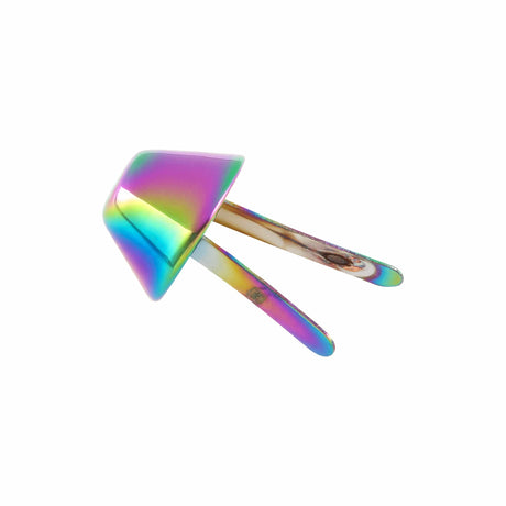 Ohio Travel Bag 12mm Rainbow, Cone Handbag Bottom with Prongs, Zinc Alloy, #P-4000-12-IR P-4000-12-IR