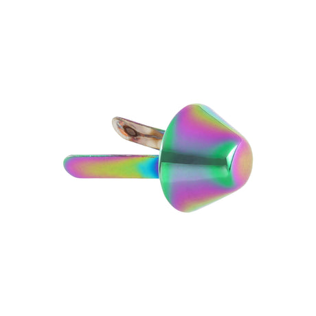 Ohio Travel Bag 12mm Rainbow, Cone Handbag Bottom with Prongs, Zinc Alloy, #P-4000-12-IR P-4000-12-IR