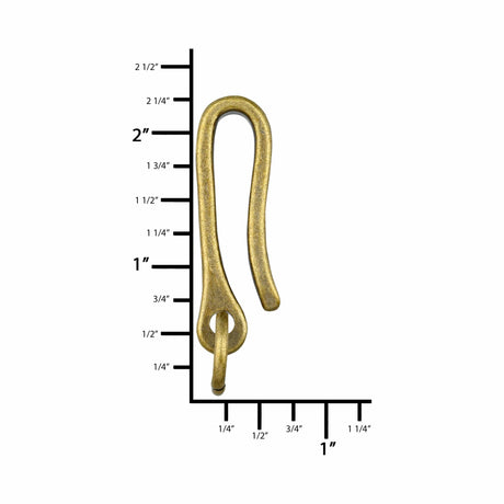 Ohio Travel Bag 16mm Antique Brass, Fish Hook, Solid Brass, #P-3146-ANTB P-3146-ANTB