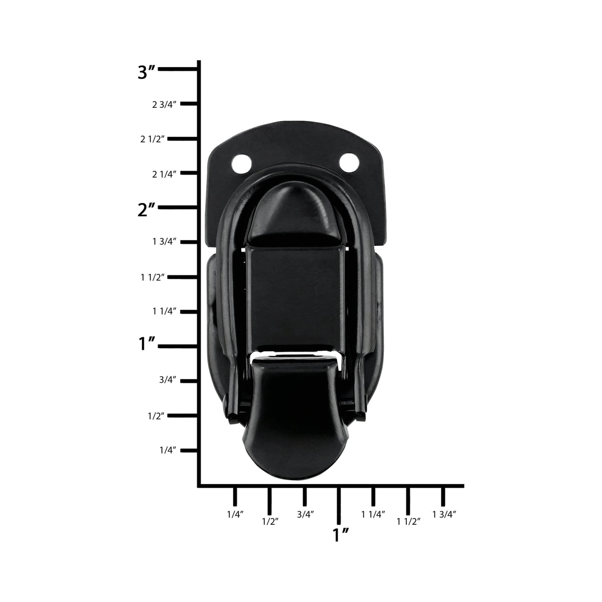 Ohio Travel Bag 2 7/16" Black, Latch Lock Drawbolt, Steel, #L-2026-BLK L-2026-BLK