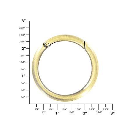 Ohio Travel Bag 2" Antique Brass, Ring w/ Spring Gate, Zinc Alloy, #P-2732-ANTB P-2732-ANTB