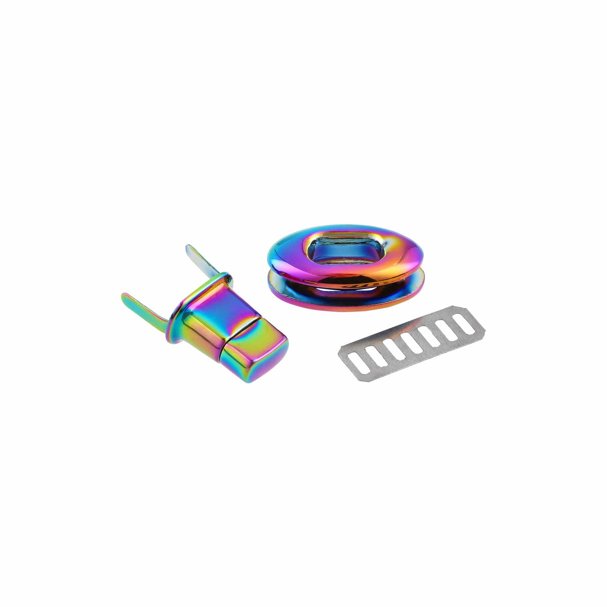 Ohio Travel Bag 20mm Rainbow, Oval Twist Turn Lock, Zinc Alloy, #P-4005-IR P-4005-IR