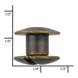 Ohio Travel Bag 3/16" Antique Brass, Chicago Screw, Solid Brass, #L-156-3-16-ANTB L-156-3-16-ANTB