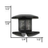 Ohio Travel Bag 3/16" Glossy Black, Open Hole Chicago Screw, Solid Brass, #L-156-3-16BLK L-156-3-16BLK