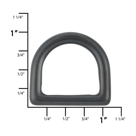 Ohio Travel Bag 3/4" Black, Cast D-Ring, Solid Brass, #P-1337-BLK P-1337-BLK