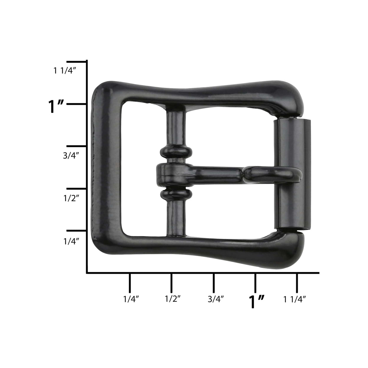 Ohio Travel Bag 3/4" Black, Locking Tongue Roller buckle, Zinc Alloy, #C-2132-BLK C-2132-BLK