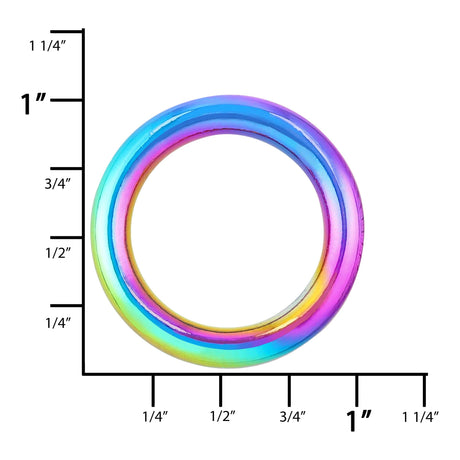 Ohio Travel Bag 3/4" Iridescent Rainbow, Welded  O-Ring, Zinc Alloy, #D-422-18-IR D-422-18-IR
