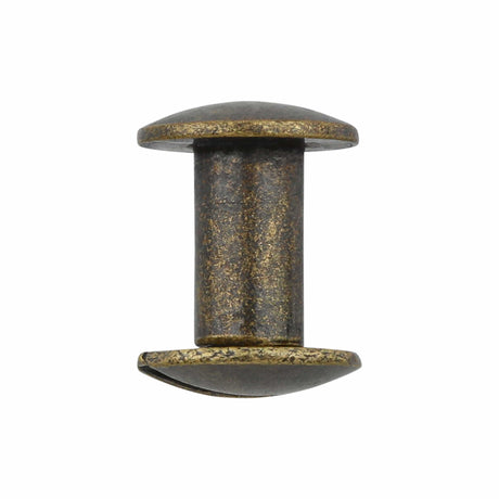 Ohio Travel Bag 3/8" Antique Brass, Chicago Screw, Solid Brass, #L-156-3-8-ANTB L-156-3-8-ANTB