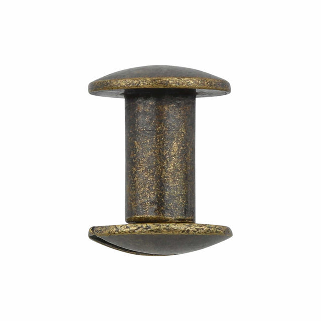Ohio Travel Bag 3/8" Antique Brass, Chicago Screw, Solid Brass, #L-156-3-8-ANTB L-156-3-8-ANTB