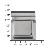 Ohio Travel Bag 30mm Shiny Nickel, Tuck Catch, Zinc Alloy, #L-363-NP L-363-NP