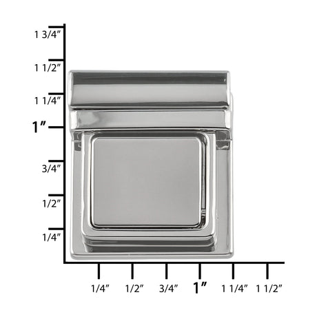 Ohio Travel Bag 30mm Shiny Nickel, Tuck Catch, Zinc Alloy, #L-363-NP L-363-NP