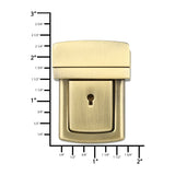 Ohio Travel Bag 35mm Brushed Brass, Tuck Catch with Lock, Zinc Alloy, #L-361-ANTB L-361-ANTB