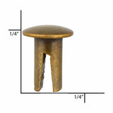 Ohio Travel Bag 4/16" Antique Brass, Split Rivet, Steel- 24 pk, #100-4-16-ANTB 100-4-16-ANTB