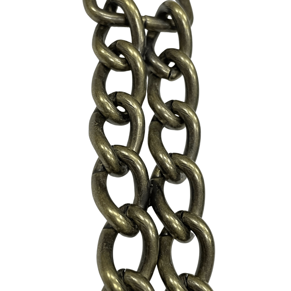 Ohio Travel Bag 4" Antique Brass, Double Chain, Steel, #C-1576-ANTB C-1576-ANTB