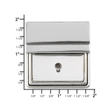 Ohio Travel Bag 45mm Shiny Nickel, Tuck Catch with Lock, Zinc Alloy, #L-362-NP L-362-NP