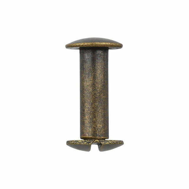 Ohio Travel Bag 5/8" Antique Brass, Chicago Screw, Solid Brass, #L-156-5-8-ANTB L-156-5-8-ANTB