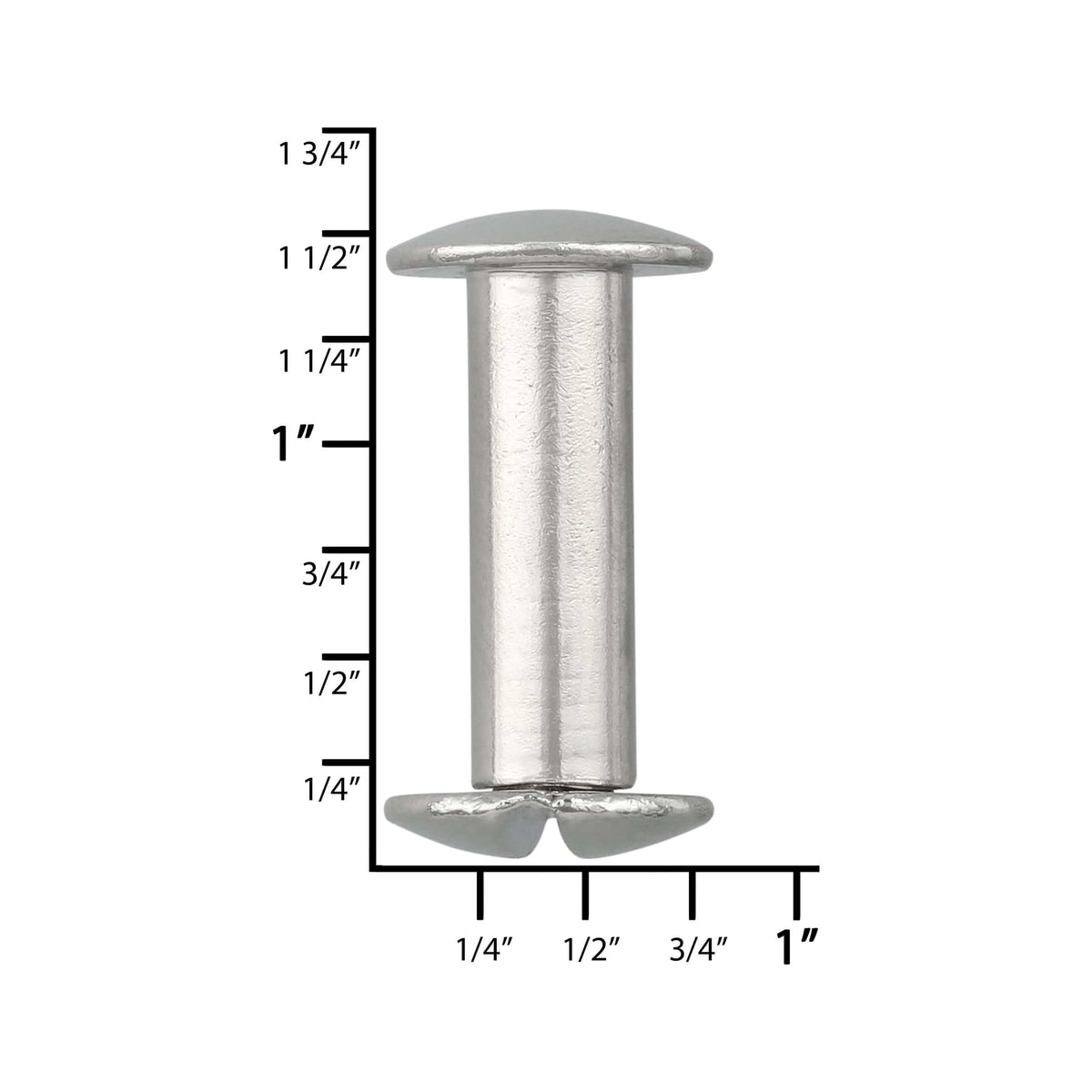 Ohio Travel Bag 5/8" Nickel, Chicago Screw, Solid Brass, #L-156-5-8-SBN L-156-5-8-SBN